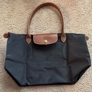 Longchamp Black and Brown Tote Bag